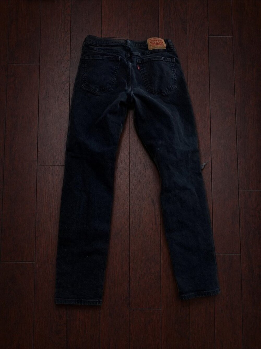 Levi's 531 Black Distressed Jeans Men's 34x34 Straight Fit Denim Pants Faded - Picture 2 of 5